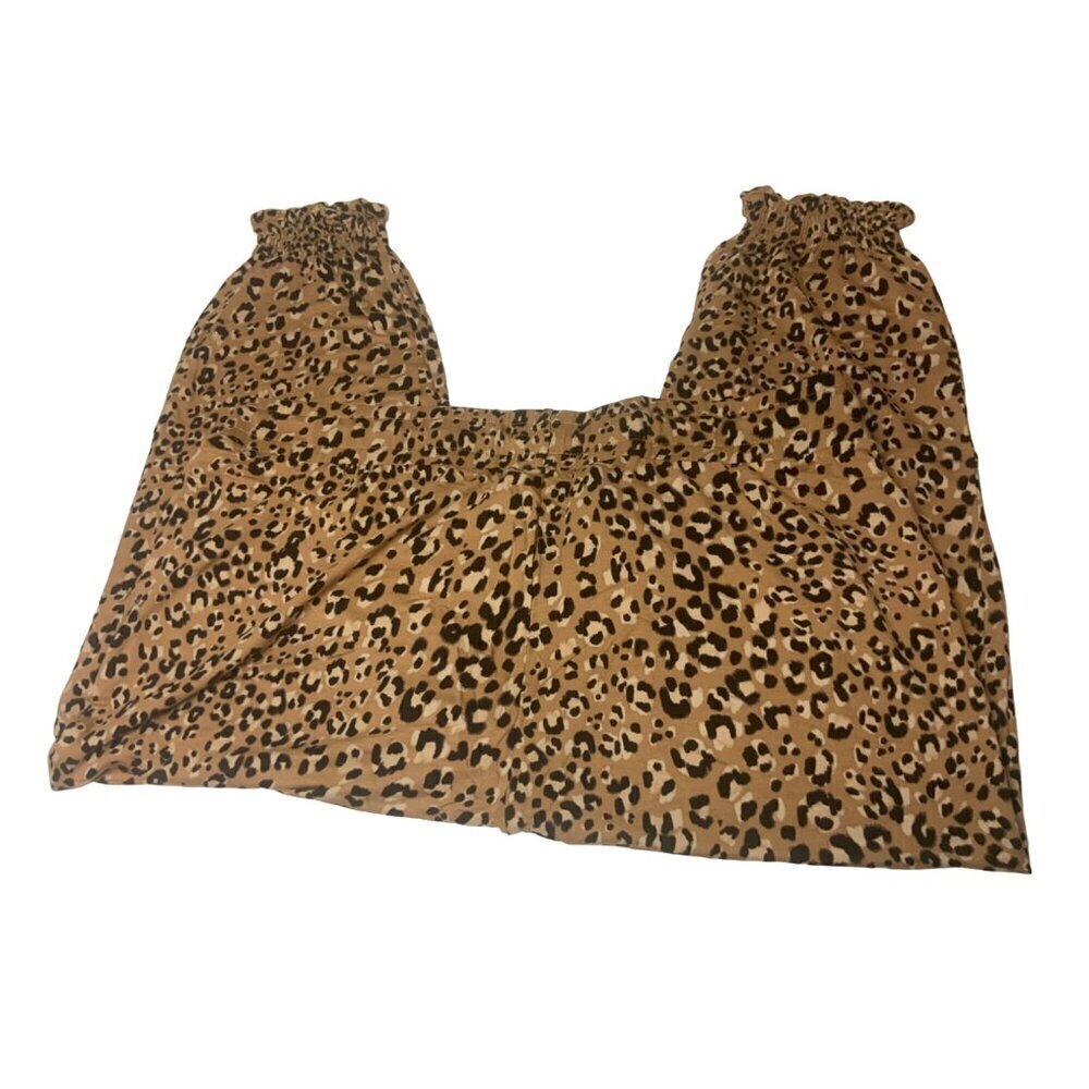 NWOT Skinny Girl Animal Print Pants with Elastic Hem. Sz 2X